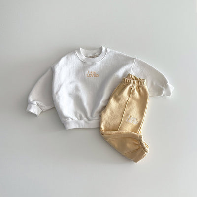 toddler embroidered sweat set with pintuck detail