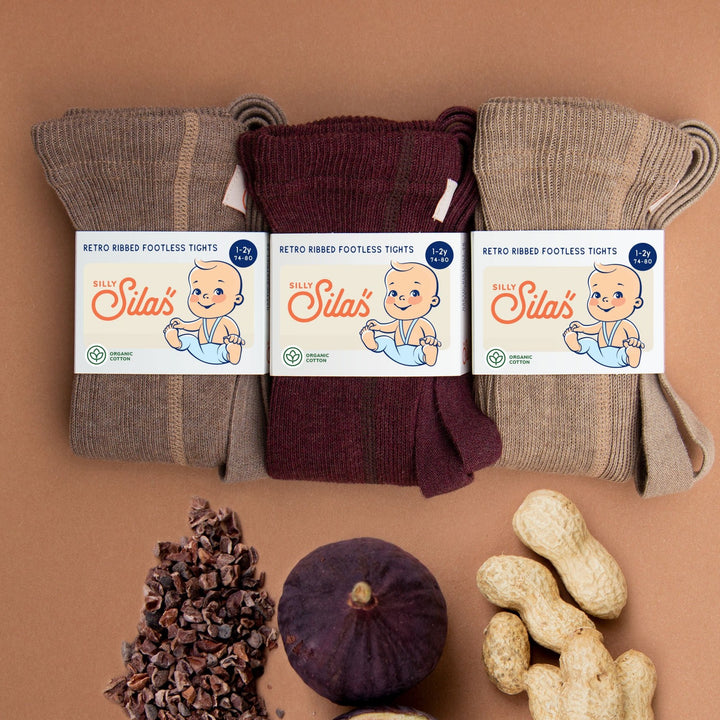 Silly Silas Footless Tights with Braces - Cacao Blend – About Baby 